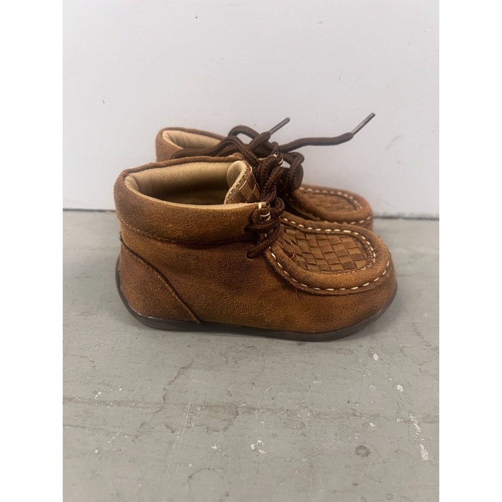 M&F Western Twister Boots Toddler US 5 Brown Faux Leather Lace Up Casual Ankle